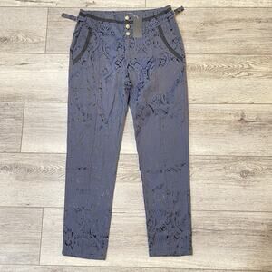 Vatpave Pants Womens Large Paisley Print Steampunk Emo Goth Cosplay Victorian